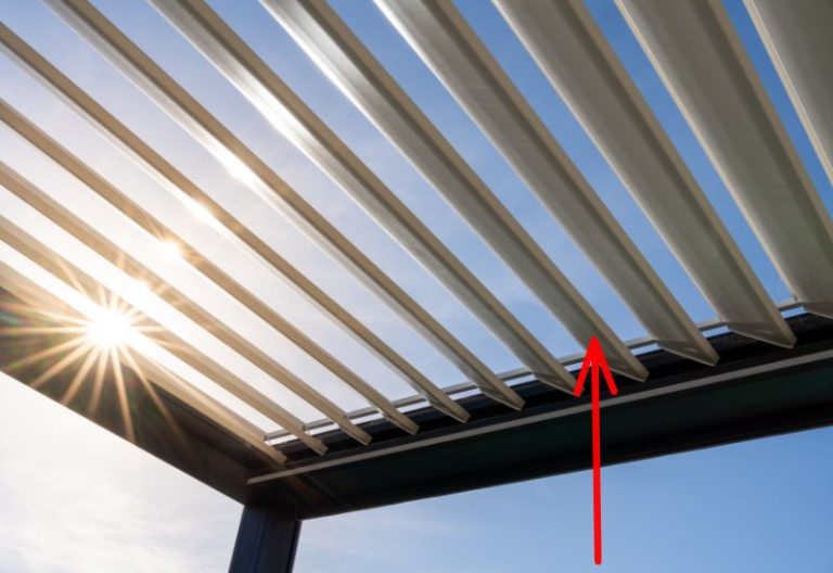 mecanisme lame orientable pergola