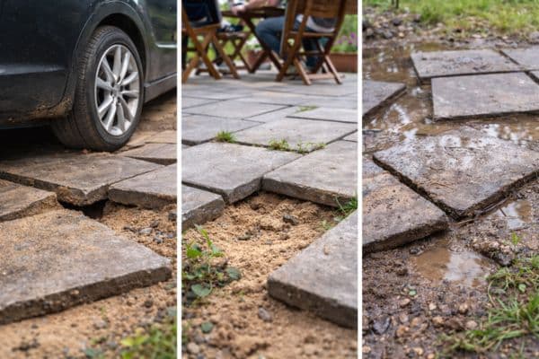 exemple de problèmes pendant une pose de dalles