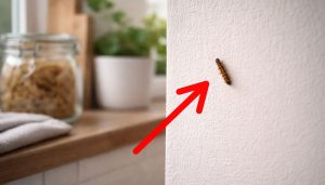 chenille marron sur le mur d'une maison