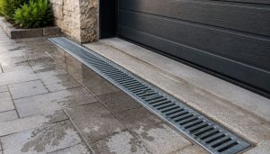Entrée de garage avec évacuation linéaire