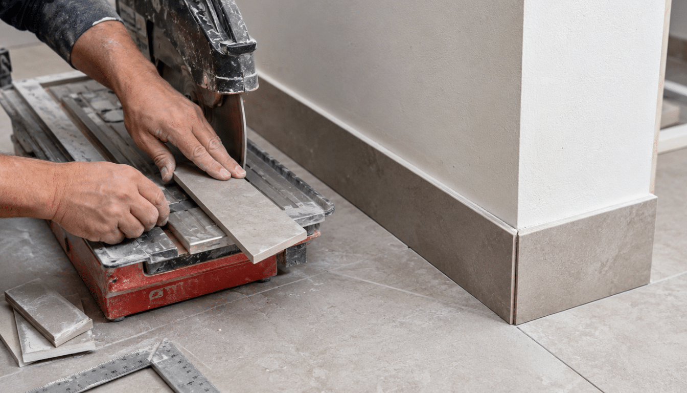 Découpe de carrelage et finition d’angle