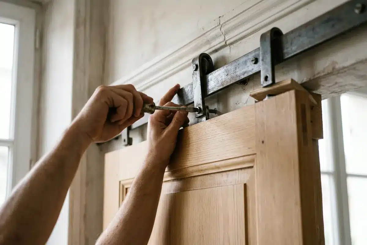 Contrôle des roulettes et du rail d’une porte coulissante qui frotte