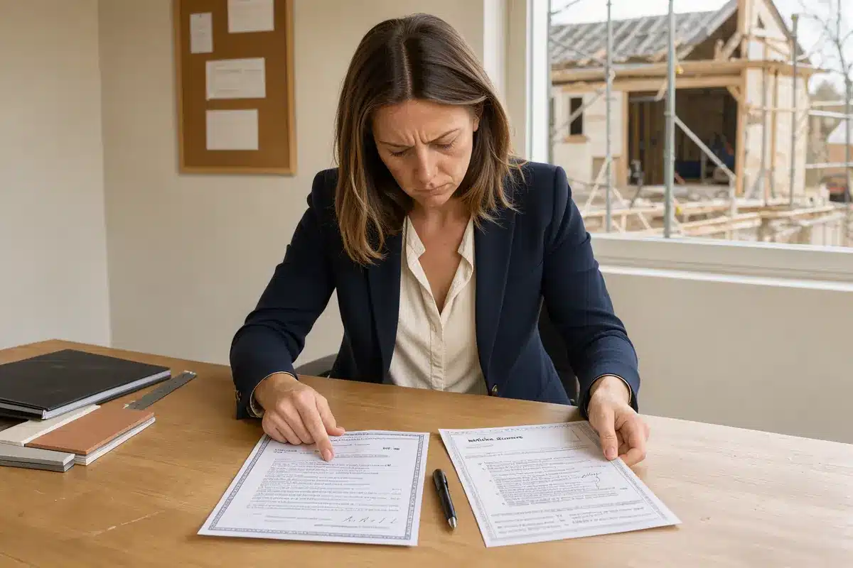 Vérification de l’attestation décennale et du contrat de maîtrise d’œuvre.