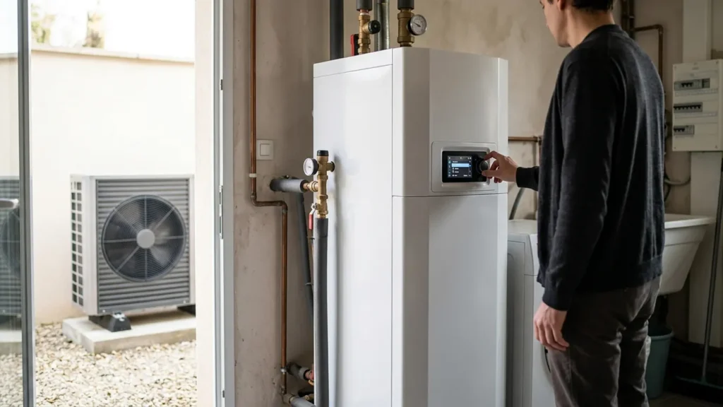 Réglage de l’appoint électrique sur une pompe à chaleur Atlantic dans une maison