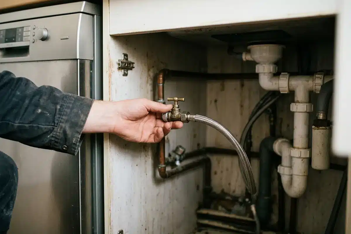 Vérification du robinet et du tuyau d’arrivée d’eau du lave-vaisselle Bosch