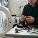 Contrôle du verrou de porte à trois fils d’un lave-linge débranché