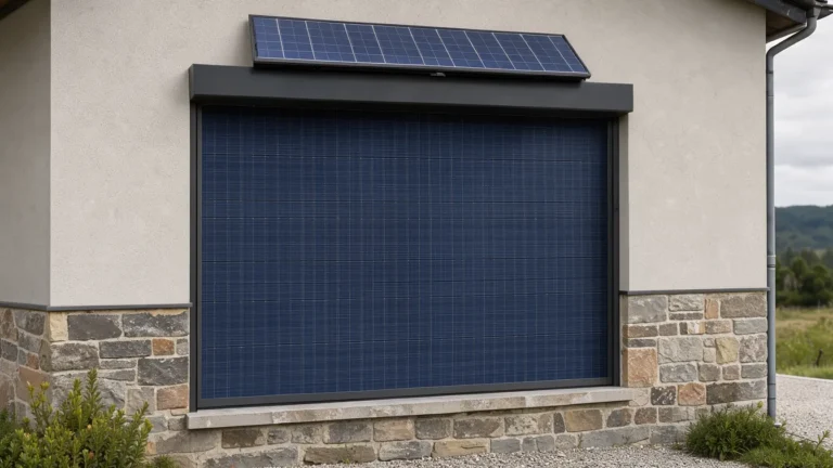 Volet roulant solaire autonome posé sur une fenêtre de maison rénovée dans les Vosges